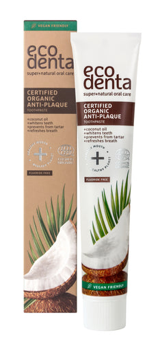ECODENTA Certified Organic Anti-Plaque Toothpaste with Coconut Oil 75ml