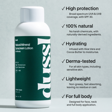 Load image into Gallery viewer, dussl Natural Mineral Sunscreen Lotion SPF 30 150ml