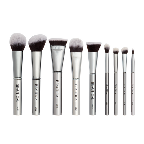 BEAUTICAL Metal Glam Makeup Brush Set