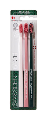 SWISSDENT Colours Toothbrush Trio Soft-Medium