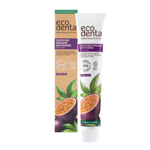 ECODENTA Certified Organic Whitening Passion Fruit Toothpaste with Enzymes 75ml