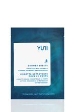 Load image into Gallery viewer, YUNI Shower Sheets Large natural biodegradable Body Wipes - Box of 12